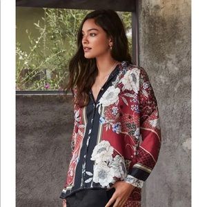 Johnny Was Crane Mallory Silk Button Up